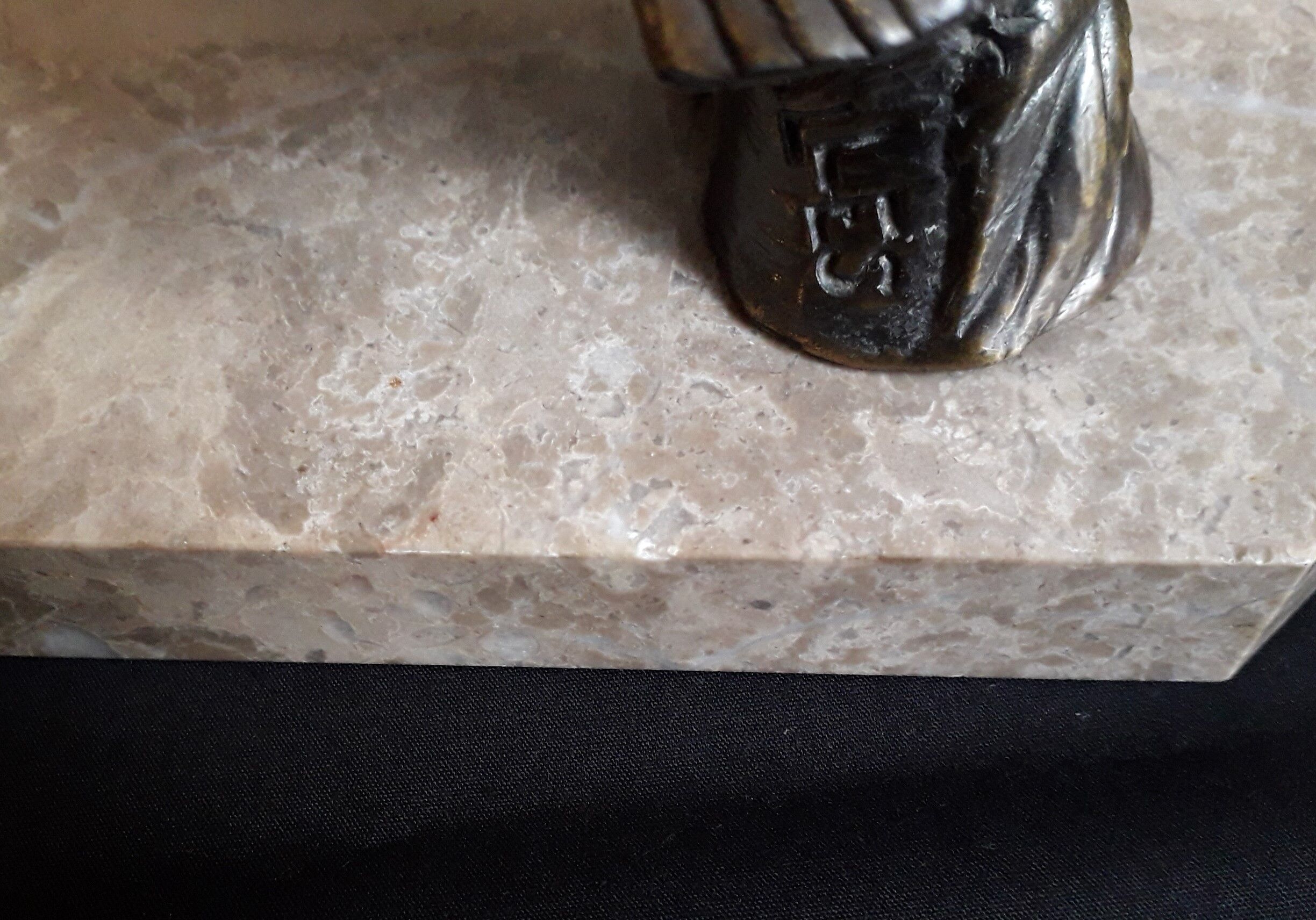 Book clamts in regulation and marble signed Balles art déco