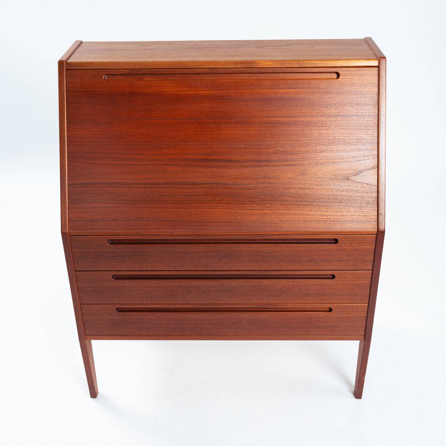 Kai Kristiansen model 63 desk teak secretaire with vanity mirror, 1960s