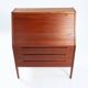 Kai Kristiansen model 63 desk teak secretaire with vanity mirror, 1960s