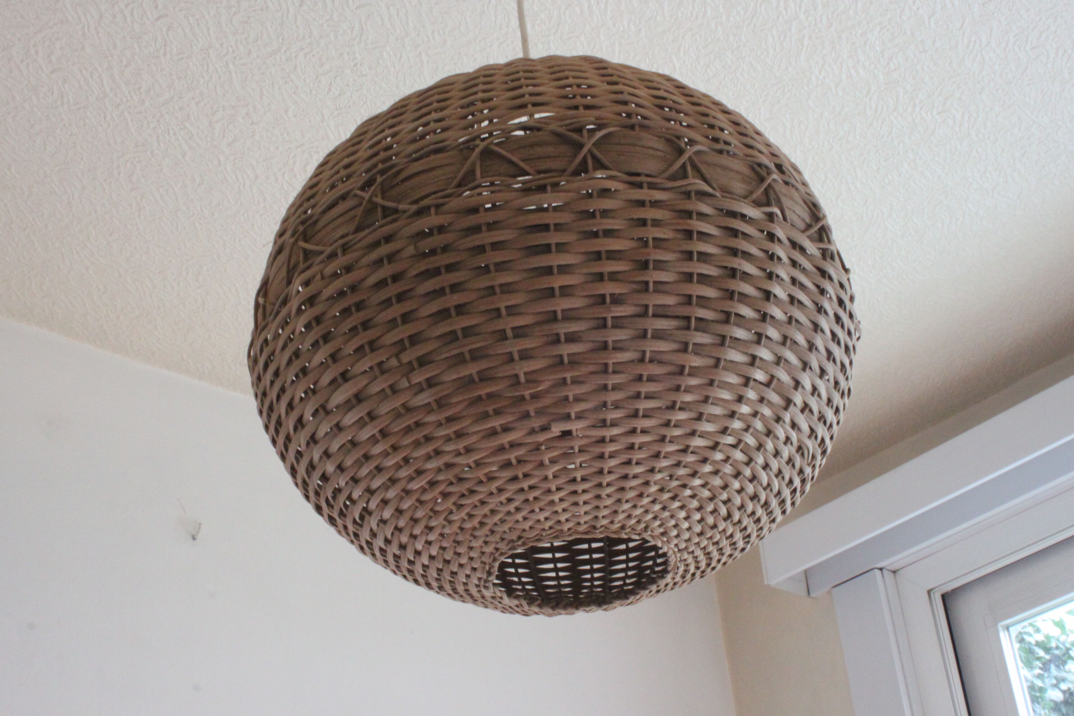 Rattan ball pendant light, 1960s