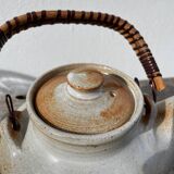 Grand Feu ceramic stoneware and rattan teapot