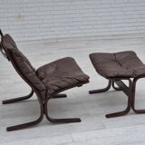 1970s, Norwegian design by Ingmar Relling, chair with stool model "Siesta".