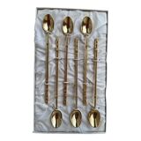 6 golden teaspoons/tea spoons
