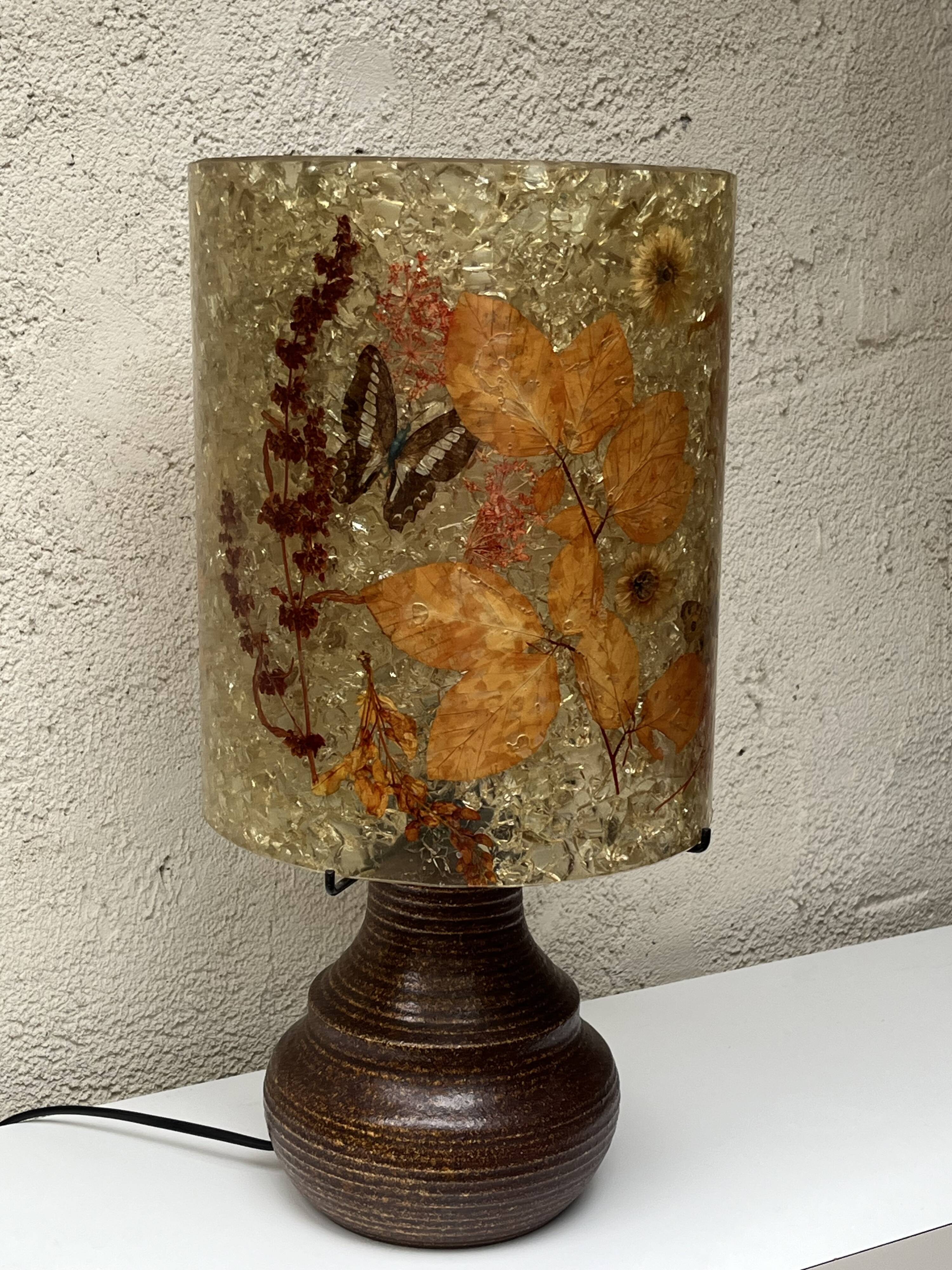 Lampe en ceramique et resine d'accolay