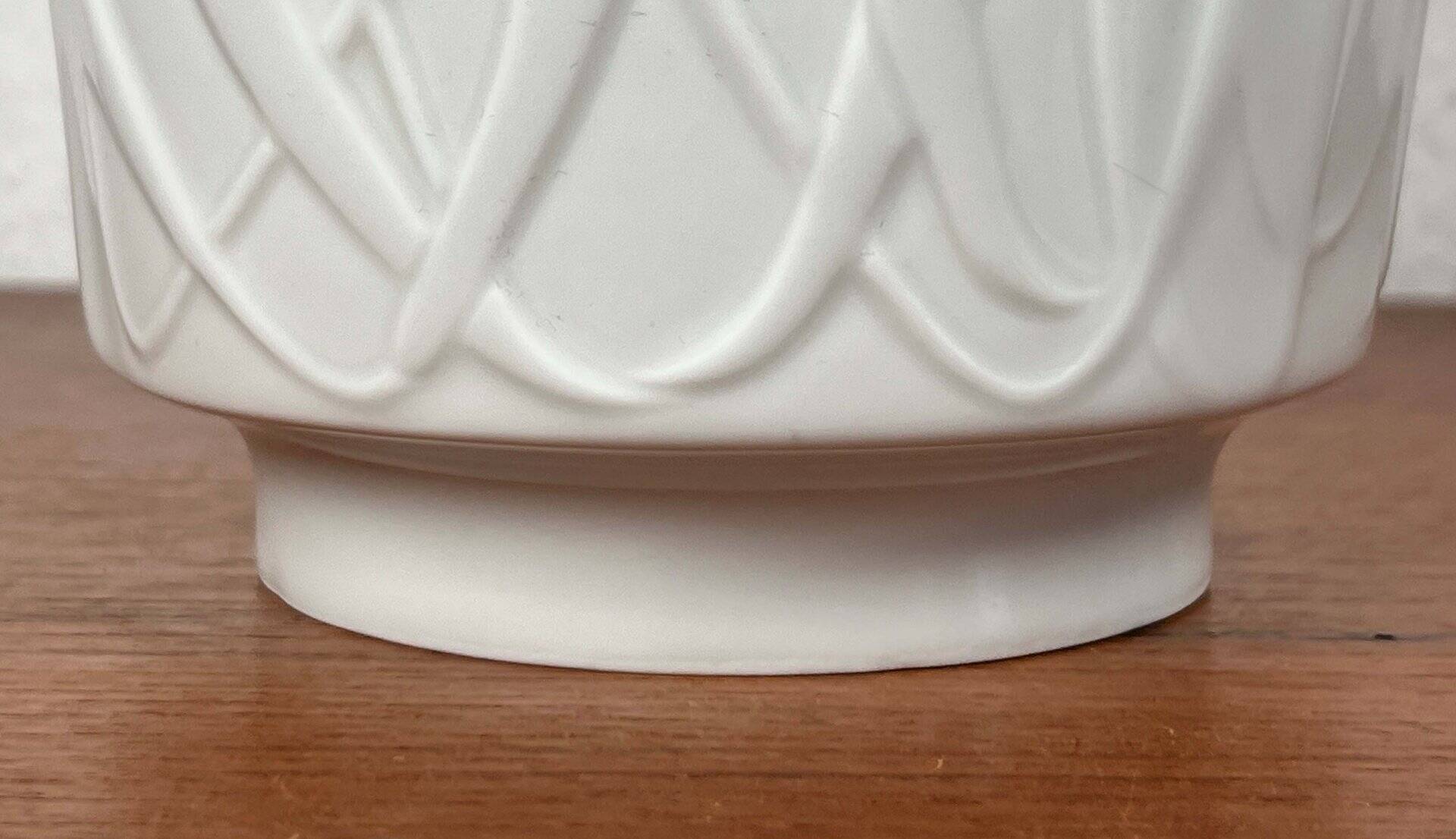 Vintage White Porcelain Vase from the Paradies Series by Kurt Wendler for Edelstein Bavaria, 1970s