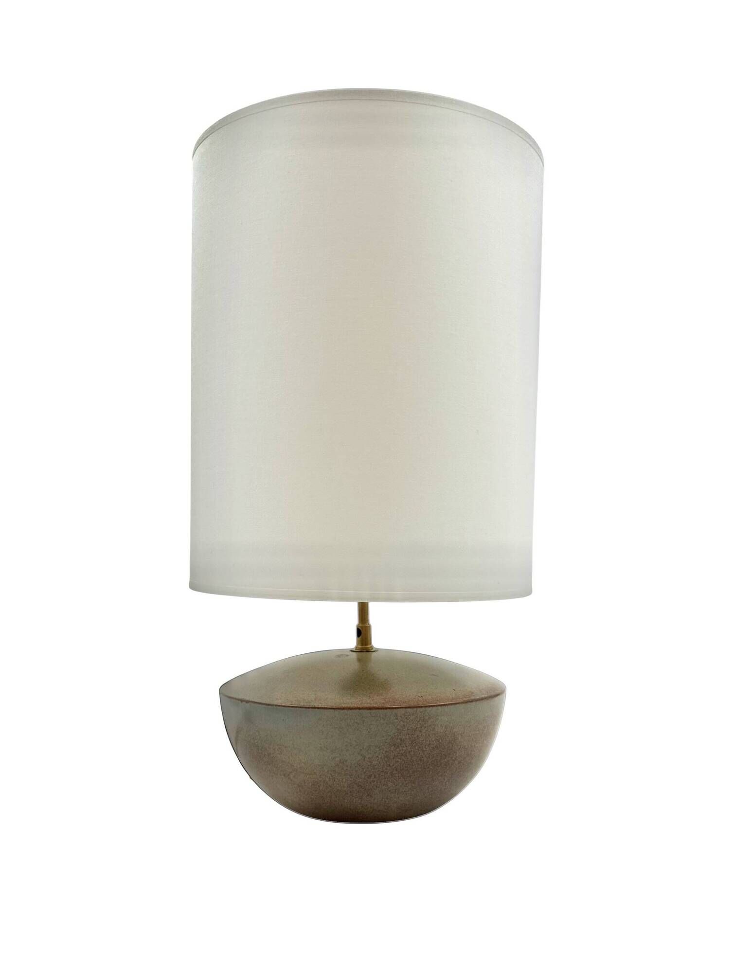 Mid-century modern green ceramic lamp base, Alain di Bin France 1960s