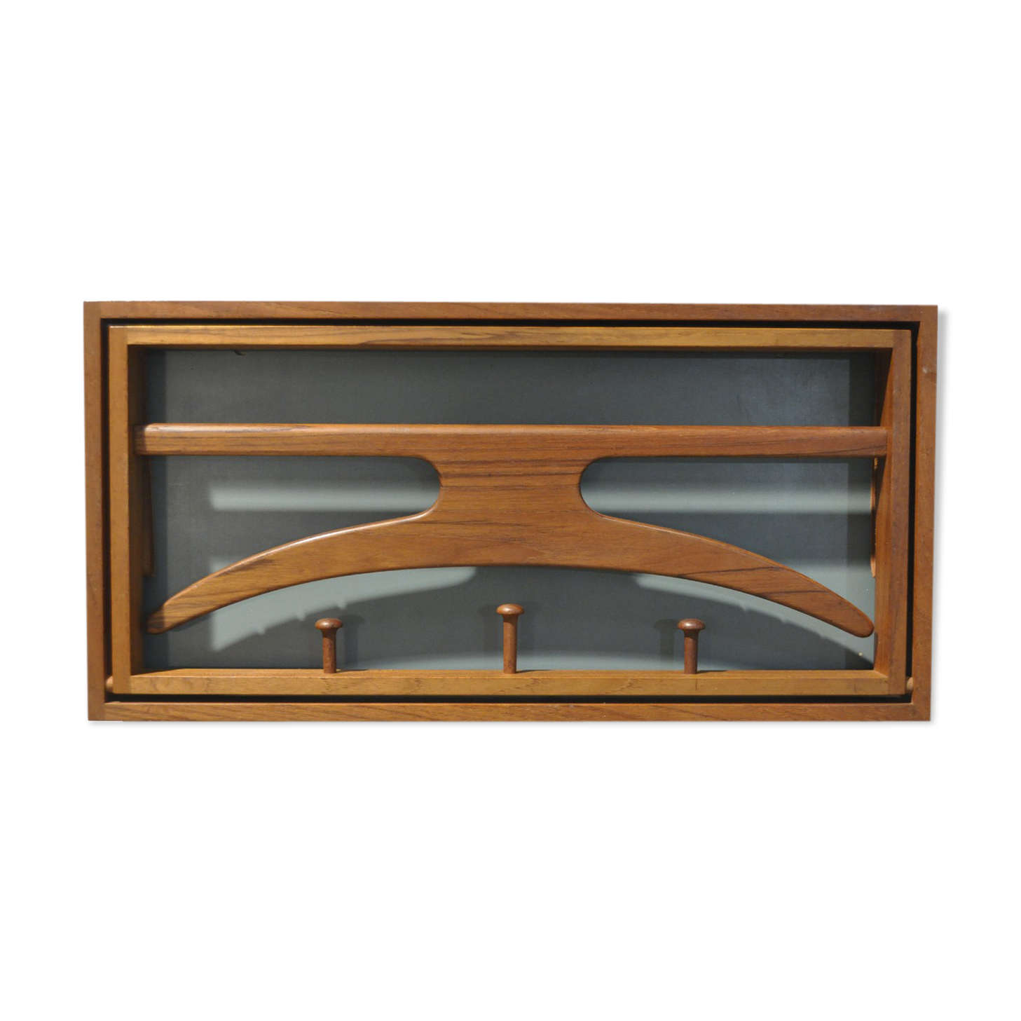 Teak coat rack by Adam Hoff & Poul Ostergaard for Virum, 1950s