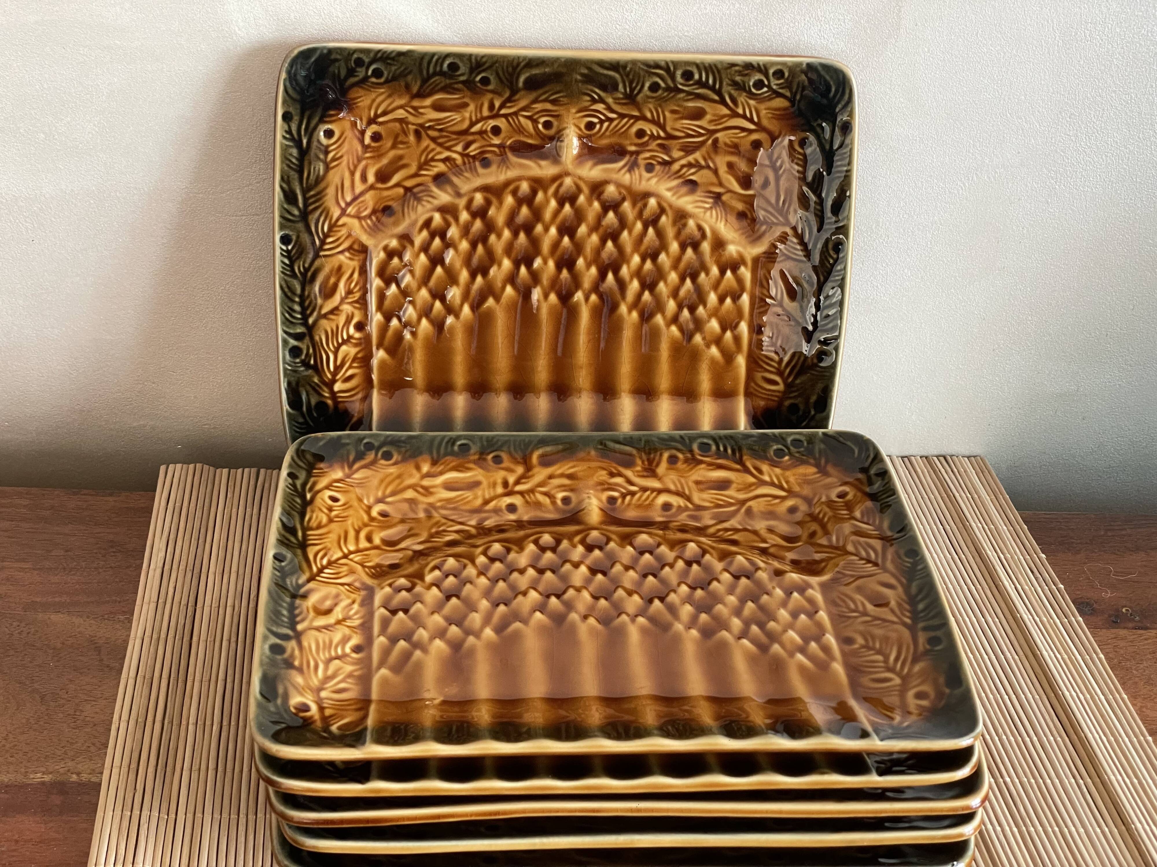 6 plates Asparagus Sarreguemines