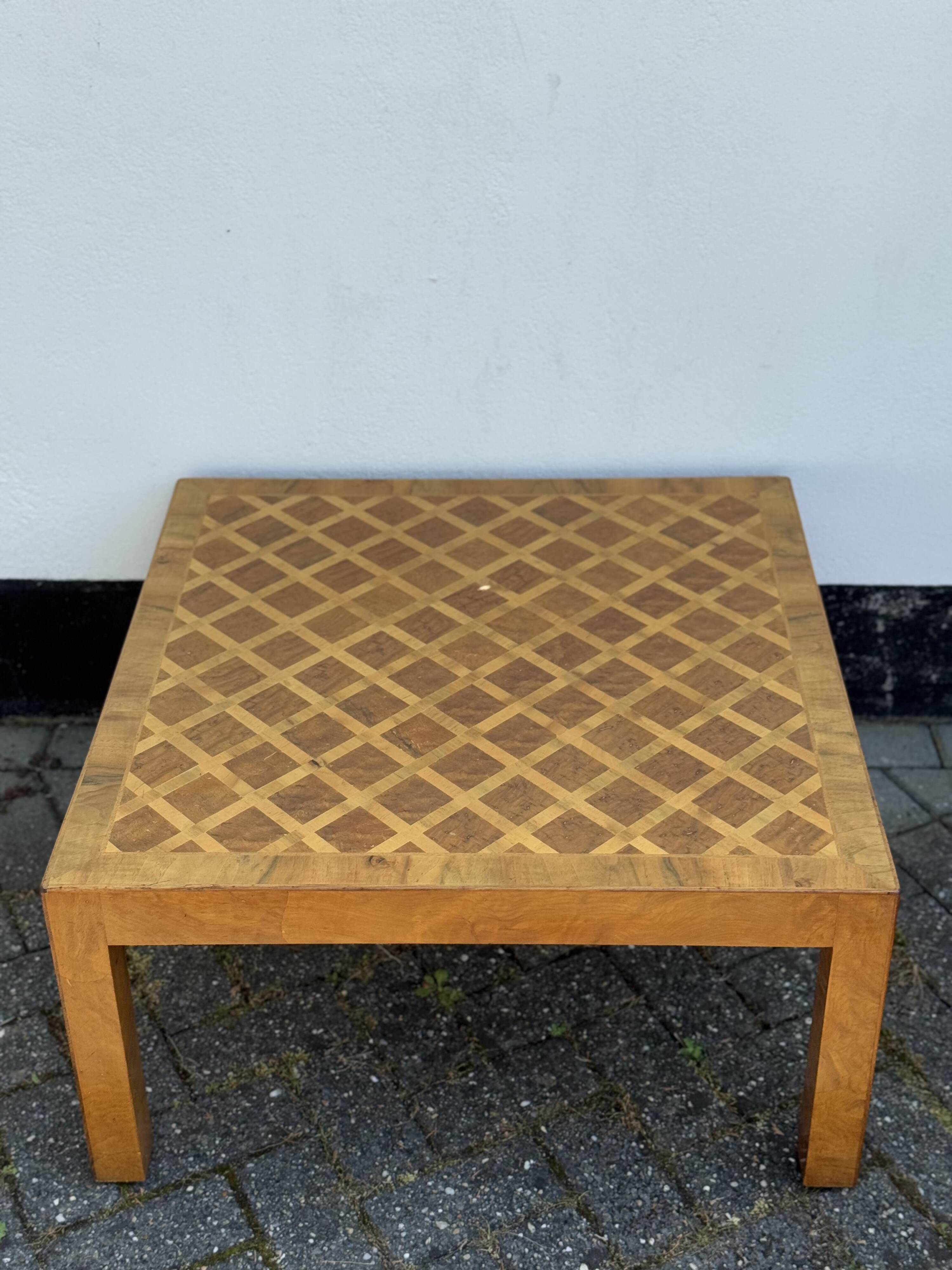 Italian Inlay Walnut Coffee Table