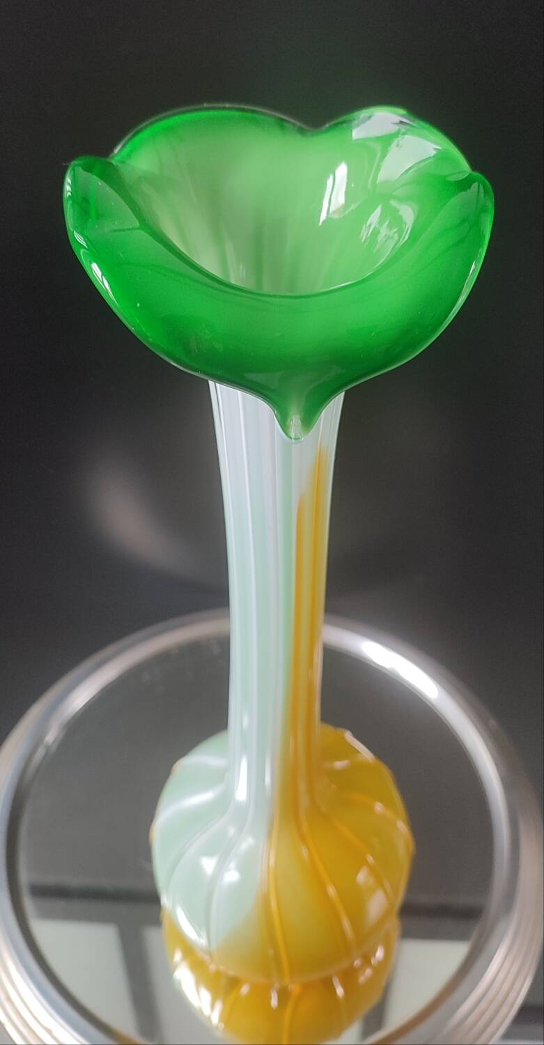 Large blown glass vase, artistic glassware from the 1970s.