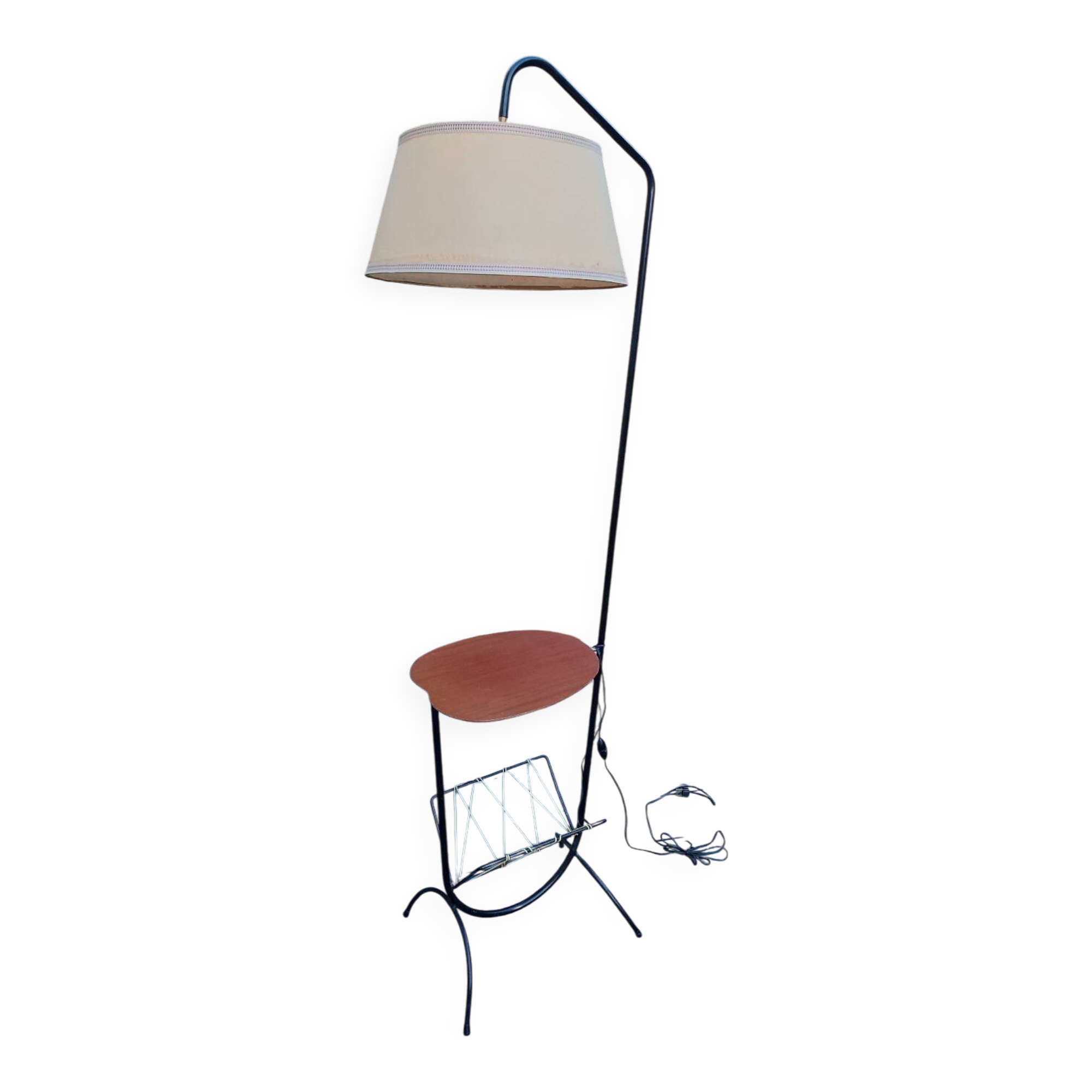 Magazine rack floor lamp, 50s-60s