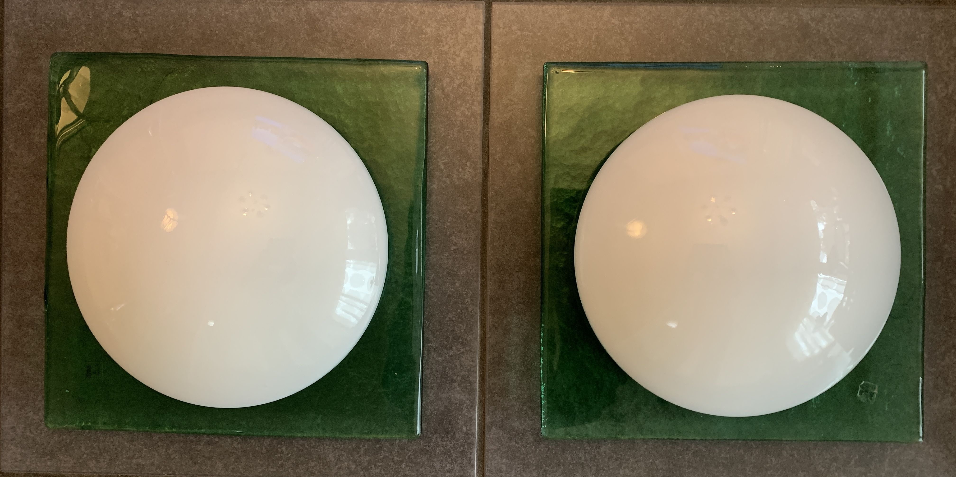Pair of Italian glass wall sconces, Vétri Murano, 1980