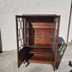 Petite vitrine bibliotheque a petits carreaux et marqueterie ancienne