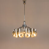 Italian Space Age chandelier in chrome with mirror bulbs, 1970s