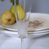 Series of 5 in fine old Crystal champagne flutes, blown mouth of the time napoleon