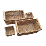 Set of four wicker baskets