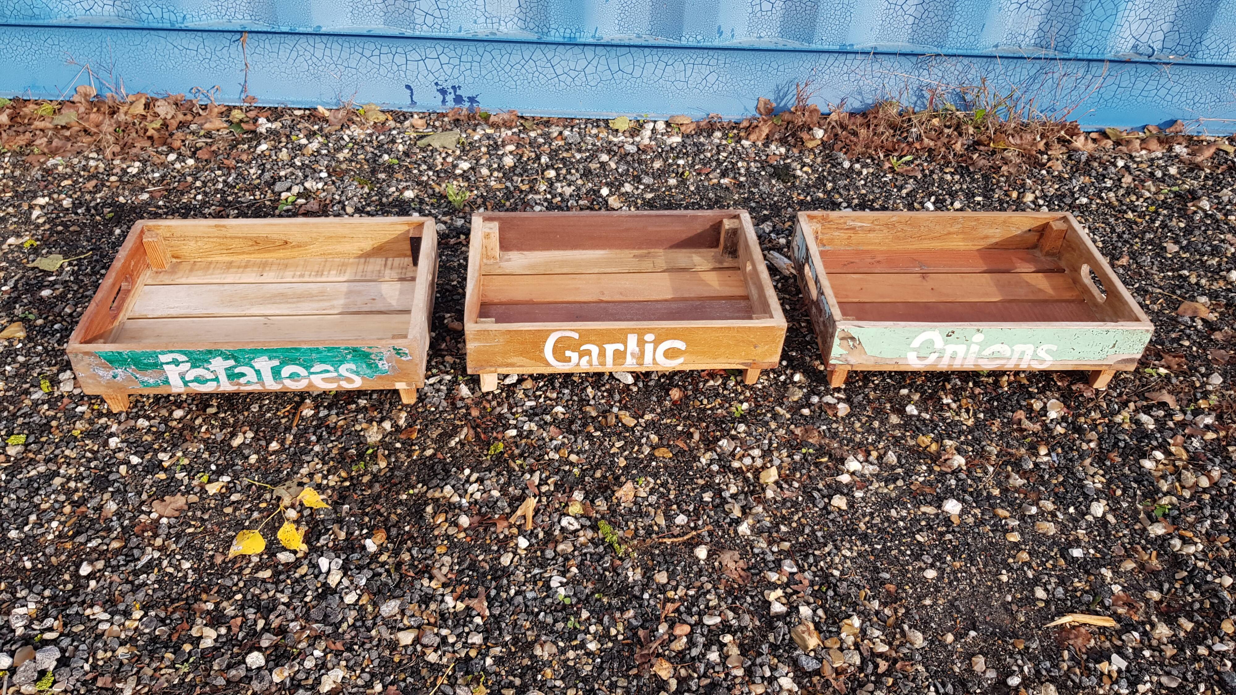 Set of 3 stackable vegetable trays