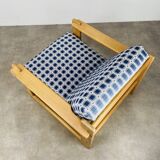 Armchair pine 70s chalet style