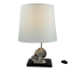 Vintage Art Deco style table lamp, face sculpture, silver-toned bust.