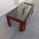 Table basse vintage acajou et verre