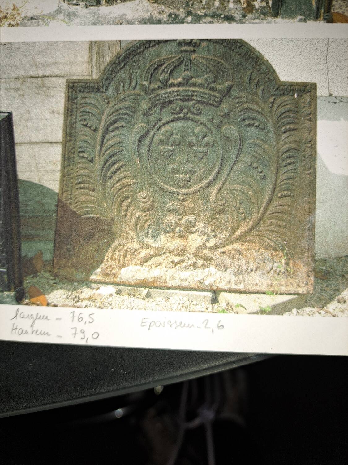 Antique fireplace backplate