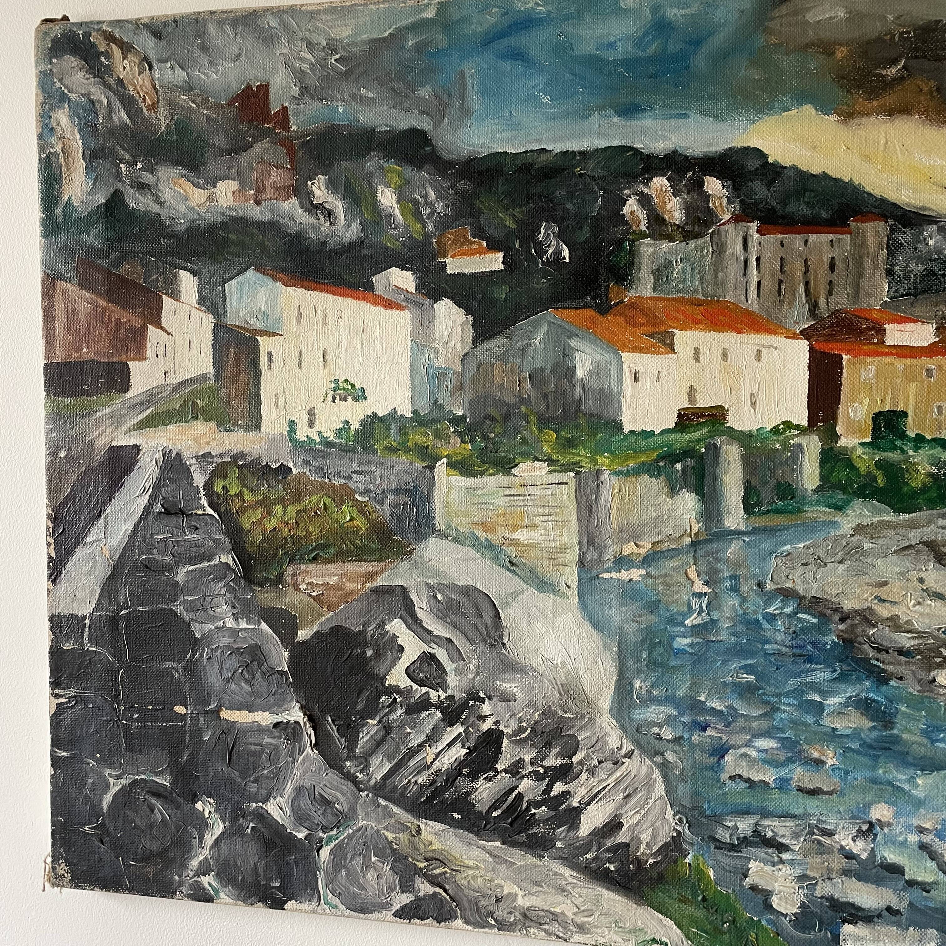 Oil on canvas "View of Corsica" signed and dated 64.