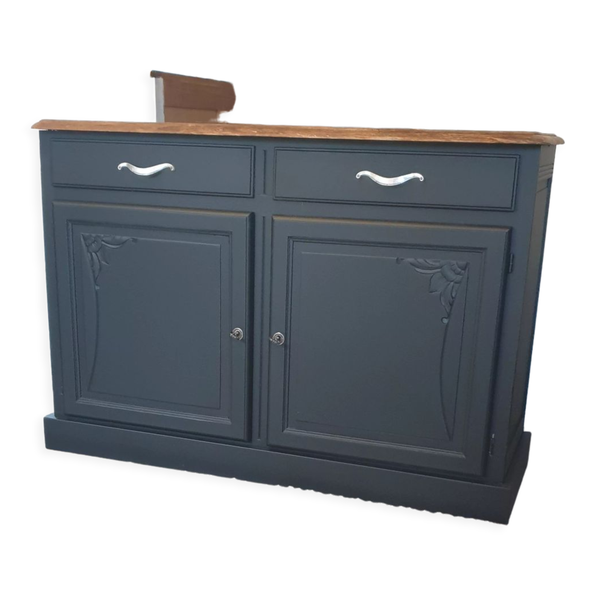 Buffet noir en bois massif