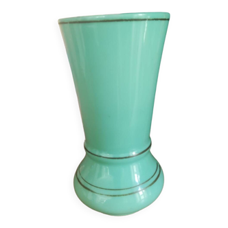 Celadon green opaline vase