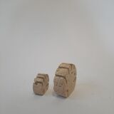 Pair of fish paperweights - vintage travertine Fratelli Mannelli design