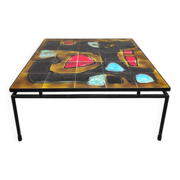 Vintage Belarti ceramic tile coffee table 1960