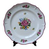 Round dish decorated with a bouquet of flowers Saint Amand Vieux Strasbourg