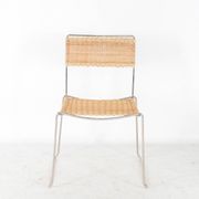 Suite de 4 chaises en osier et chrome