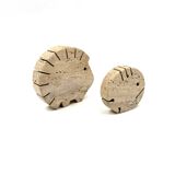 Travertine figures porcupine and fish, Fratelli Mannelli, Italy 1970s