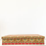 Old wooden box and fabrics