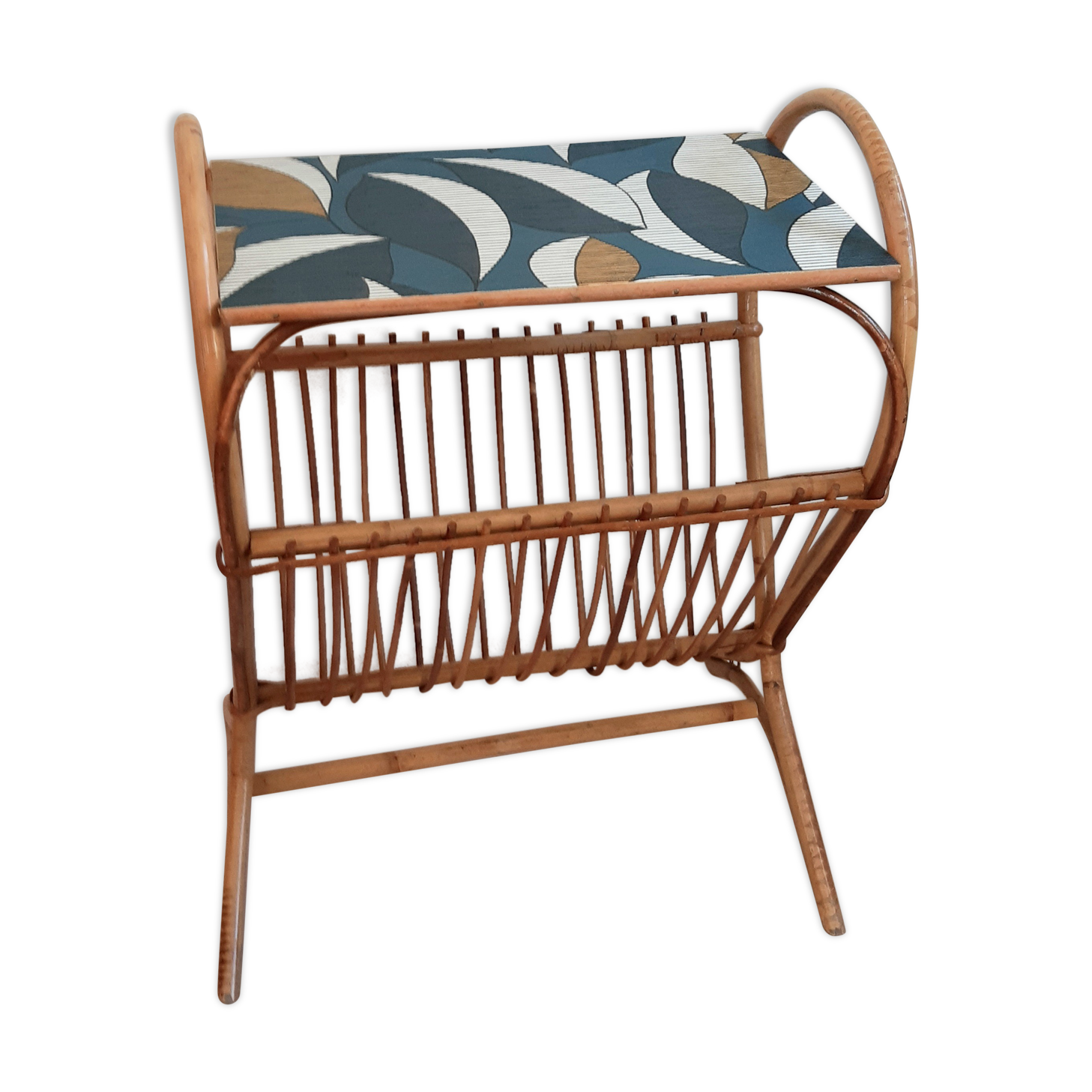 Side table with magazines