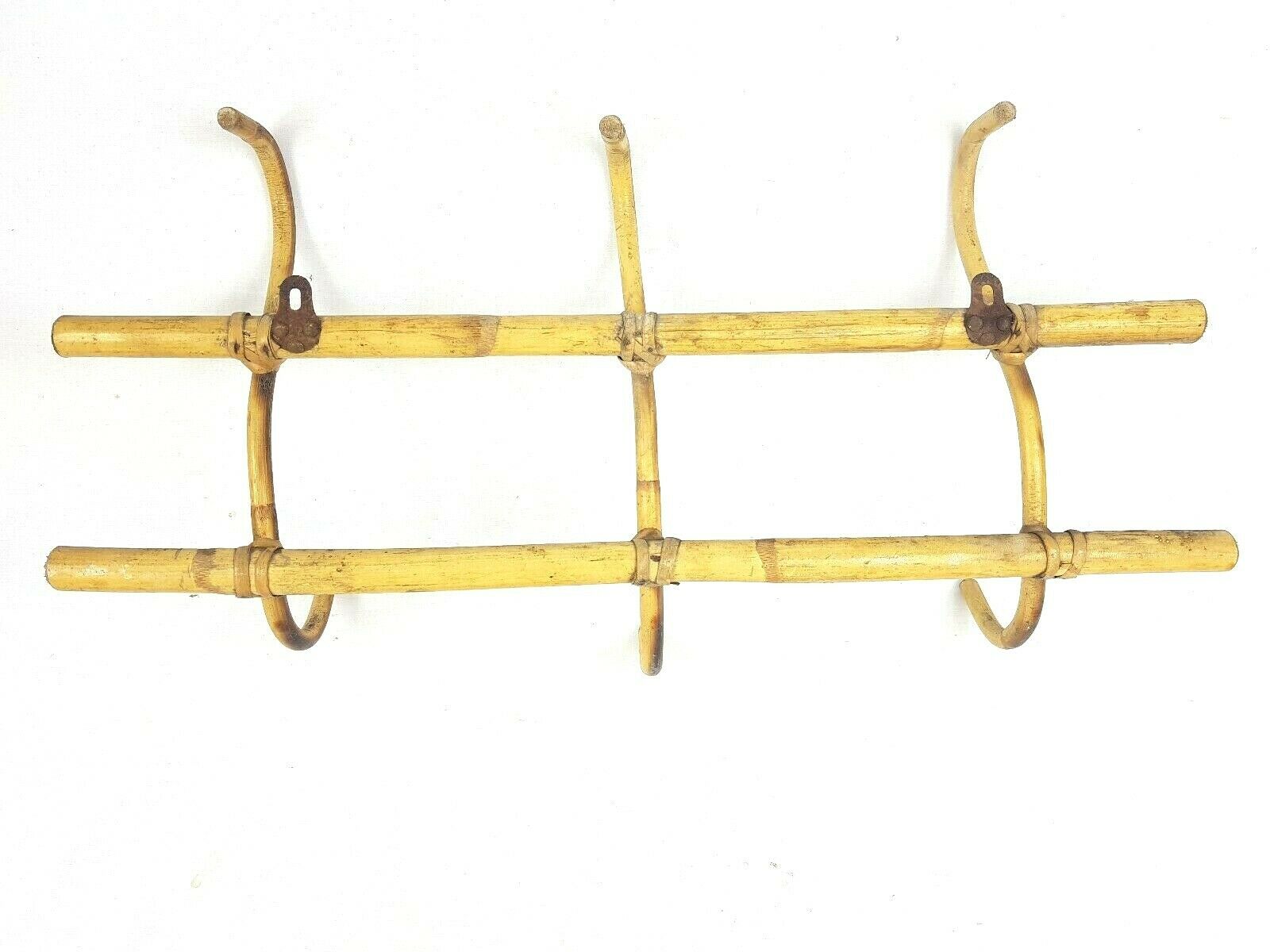 Former wall coat holder, vintage bamboo patère