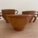 Set of 6 vintage handmade glazed stoneware mugs