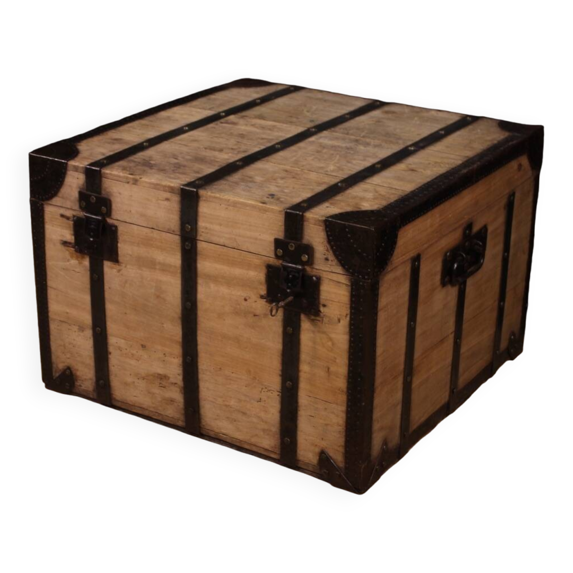 Large wooden trunk from the 20th century