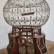 Vintage wooden and metal birdcage (1930s)