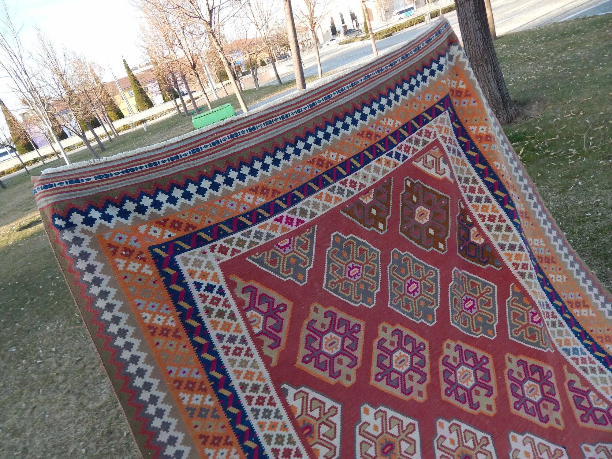 Vintage Turkish kilim handwoven 154x294 cm