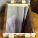 Art Deco tray in bakelite and gilded metal