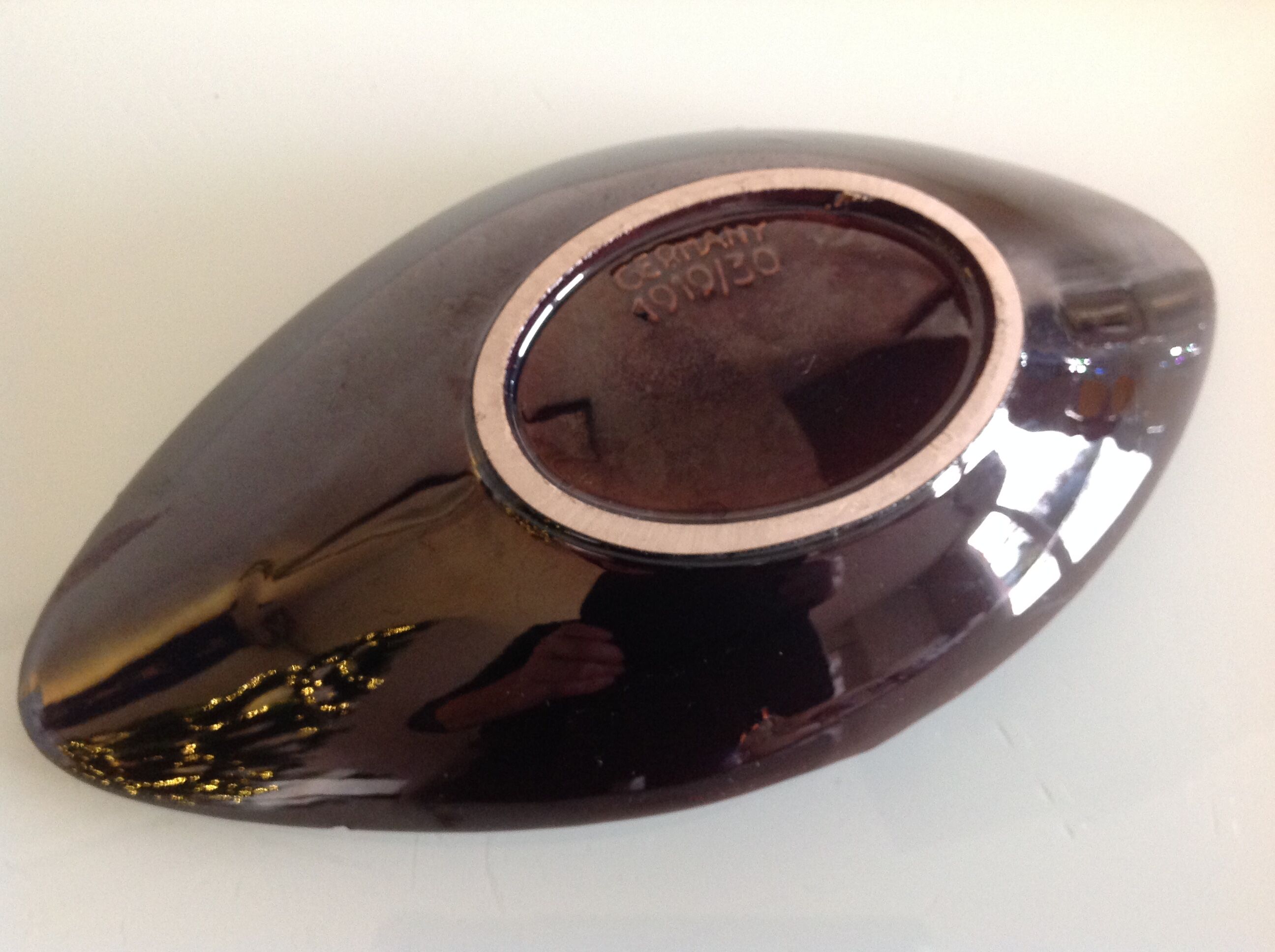 Empty pocket in chocolate color cermal by Jasba / vintage 60s-70s