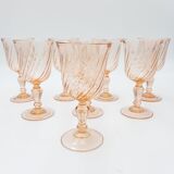 Set of 8 pink glasses