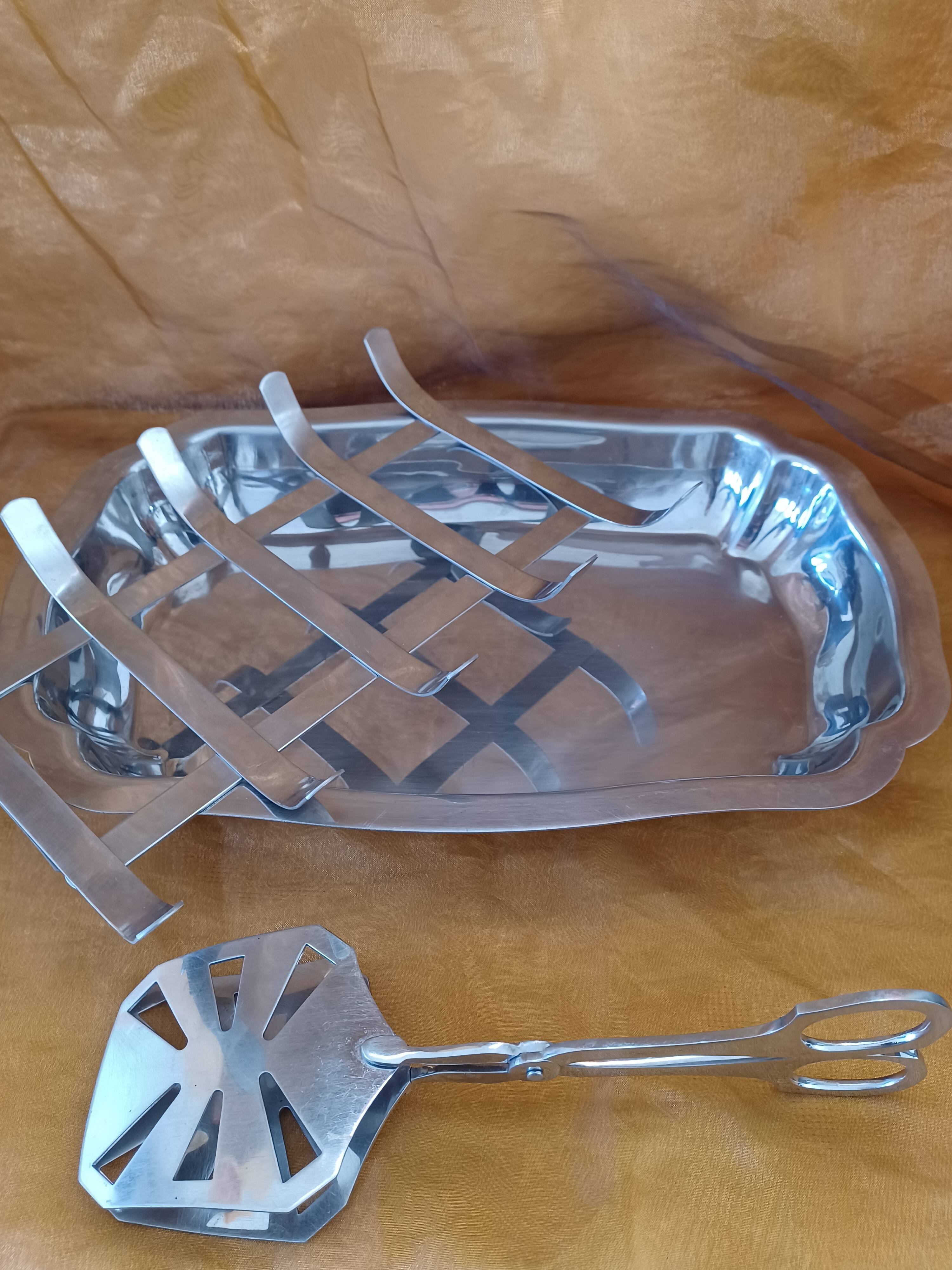 Asparagus Drainer Dish with serving tongs