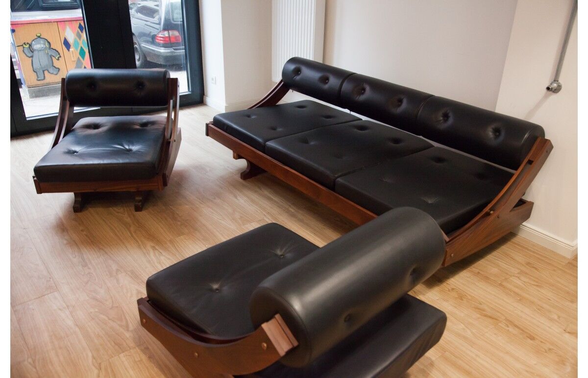 Vintage sofa with 2 arm chairs by Gianni Songia for Sormani