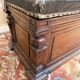 Bank safe – Napoleon III style – Carved solid walnut – Leather upholstery