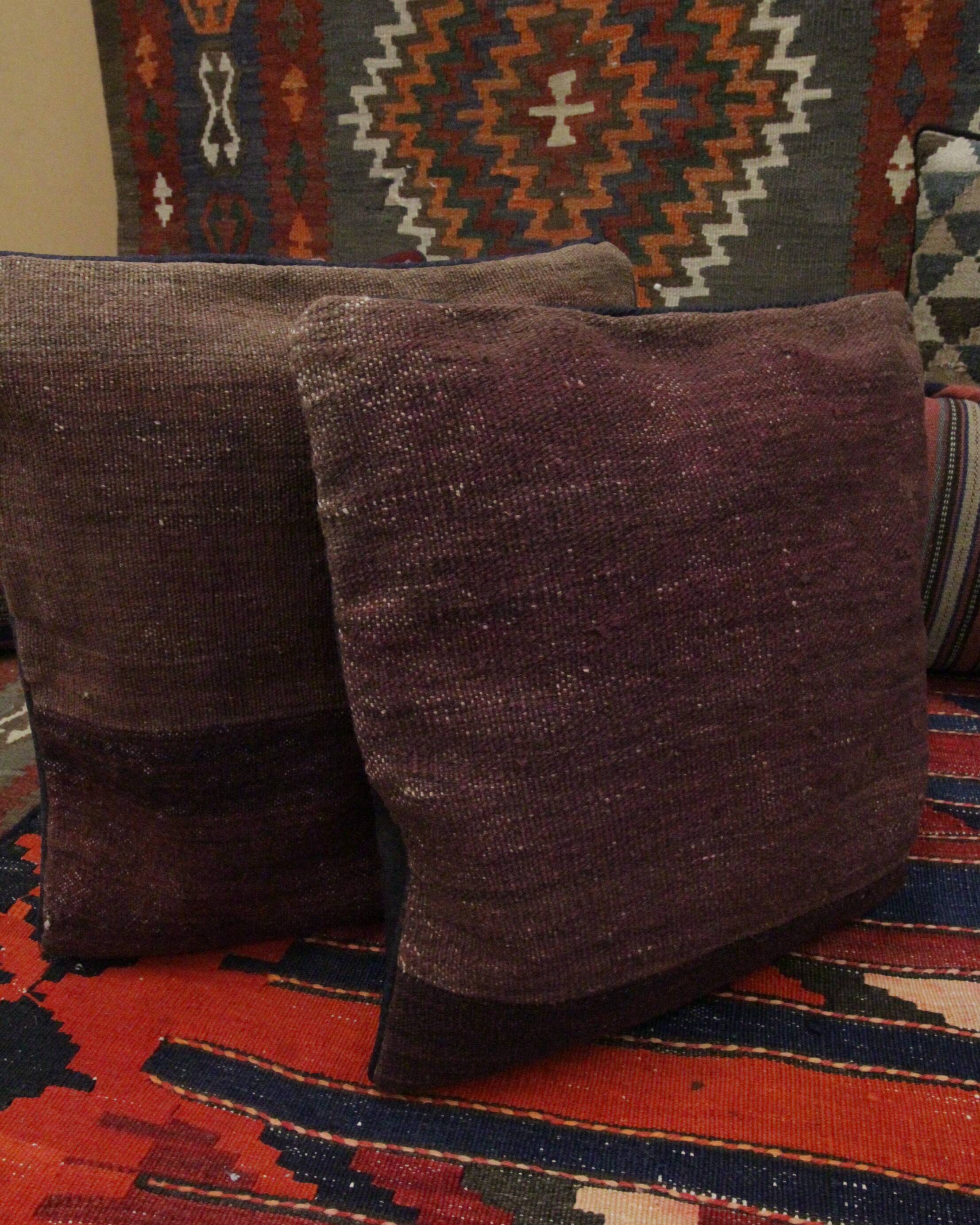 Vintage Brown Stripped Wool Cushion Cover- 41x43cm