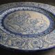 Antique glazed ceramic wall plate with battle scene decoration 41.5 cm