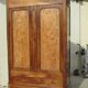 Large linen wardrobe in walnut and burl, Louis Philippe