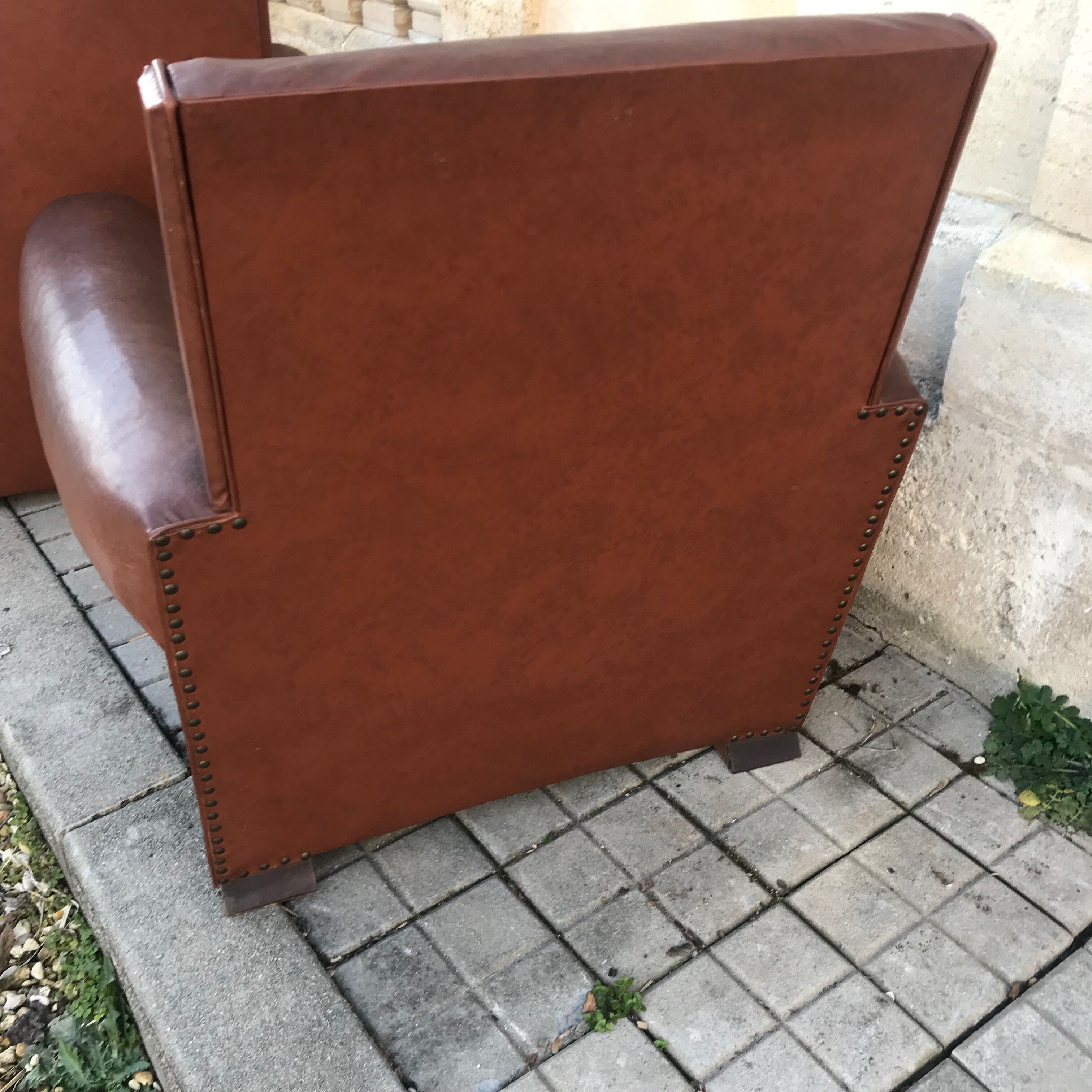 Pair of club armchairs